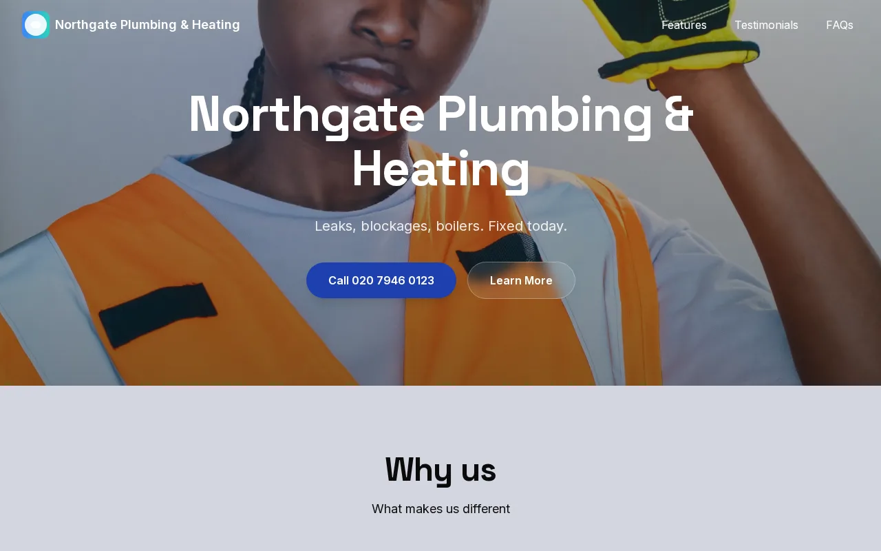 Local Service — Northgate Plumbing — live site screenshot